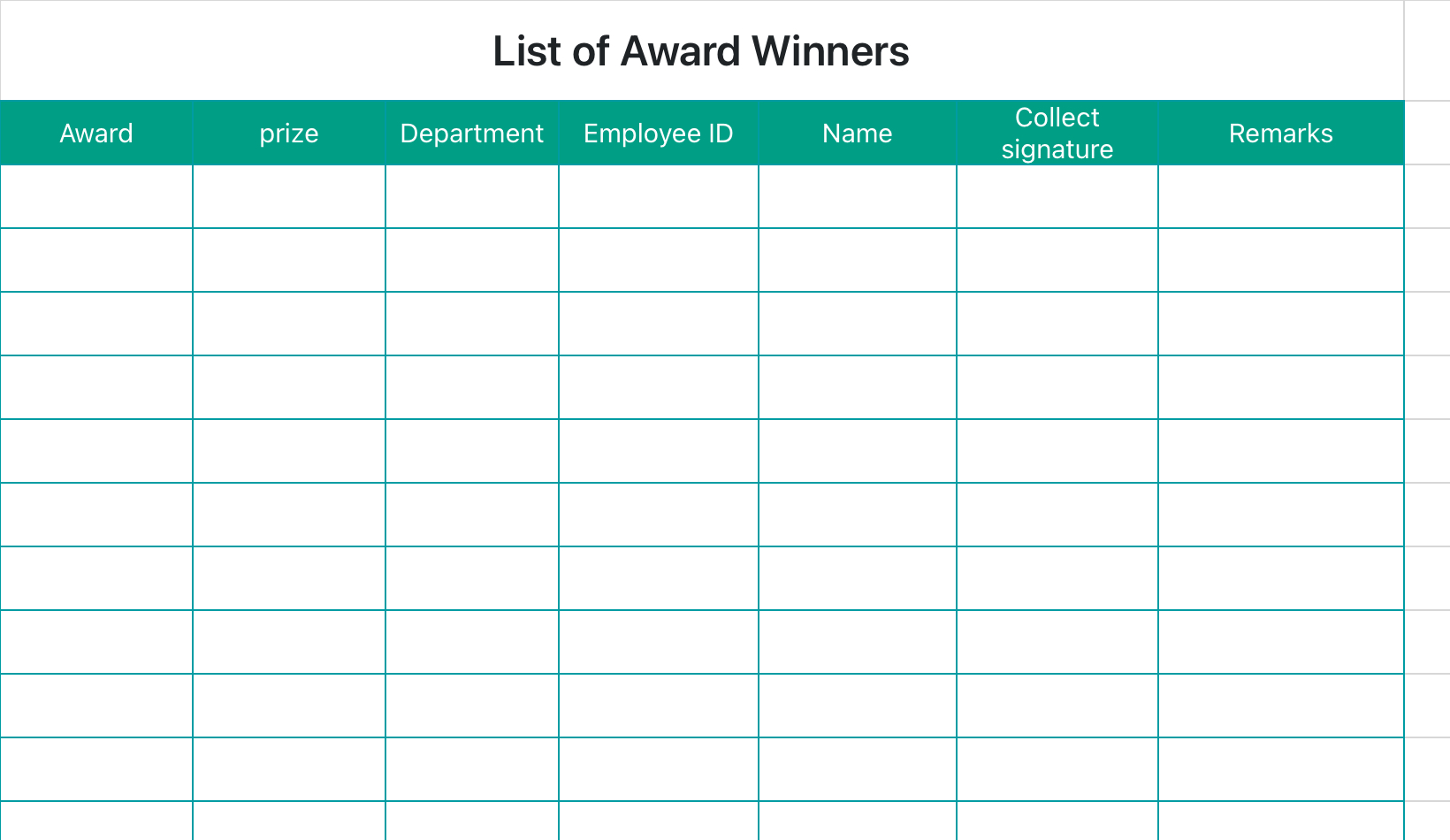 List of Award Winners